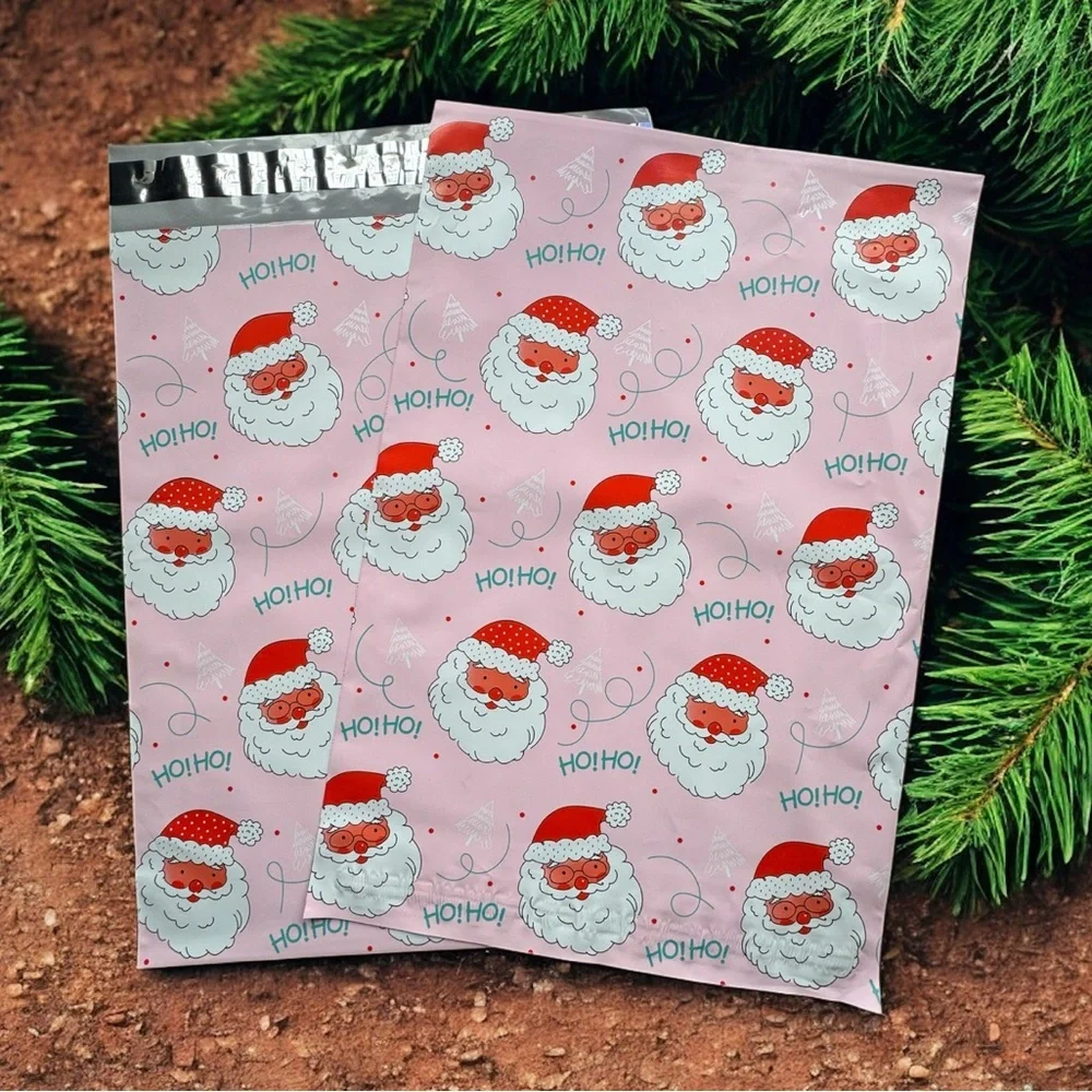 (10) 10x13 Christmas Santa Poly Mailers